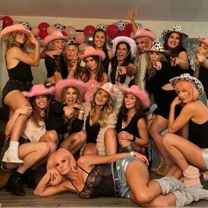 SET OF 10 Bachelorette Party Pink Cowgirl Hats